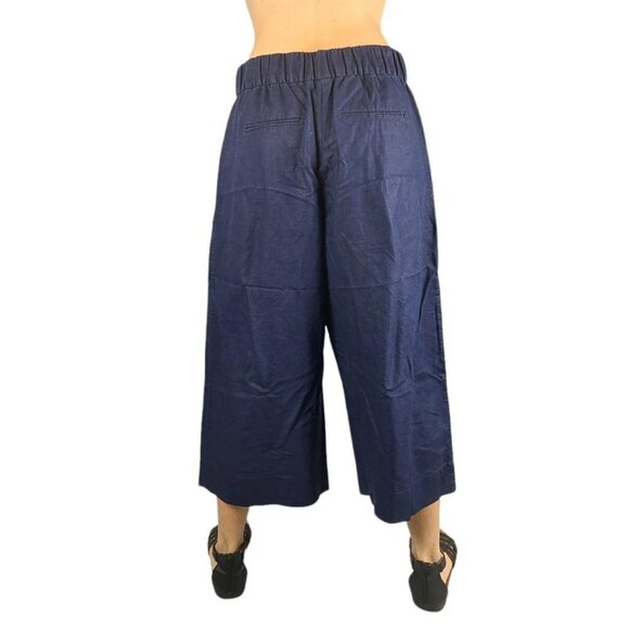 Gap Navy Blue Wide Leg Linen Pants - Picture 2 of 4